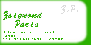 zsigmond paris business card